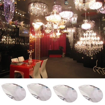 

Transparent Clear Crystal Water Drop Chandelier Pendant Multi Faceted Beads For Wedding Party Ceiling Chandelier Lamp Decor