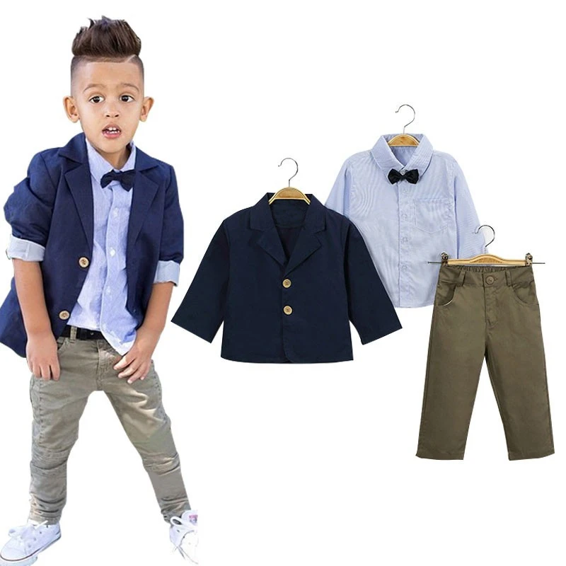 Комплекты одежды для детей осенние комплекты одежды для мальчиков и девочек детская верхняя одежда+ футболка+ джинсы, костюм из 3 предметов для мальчиков, детская одежда