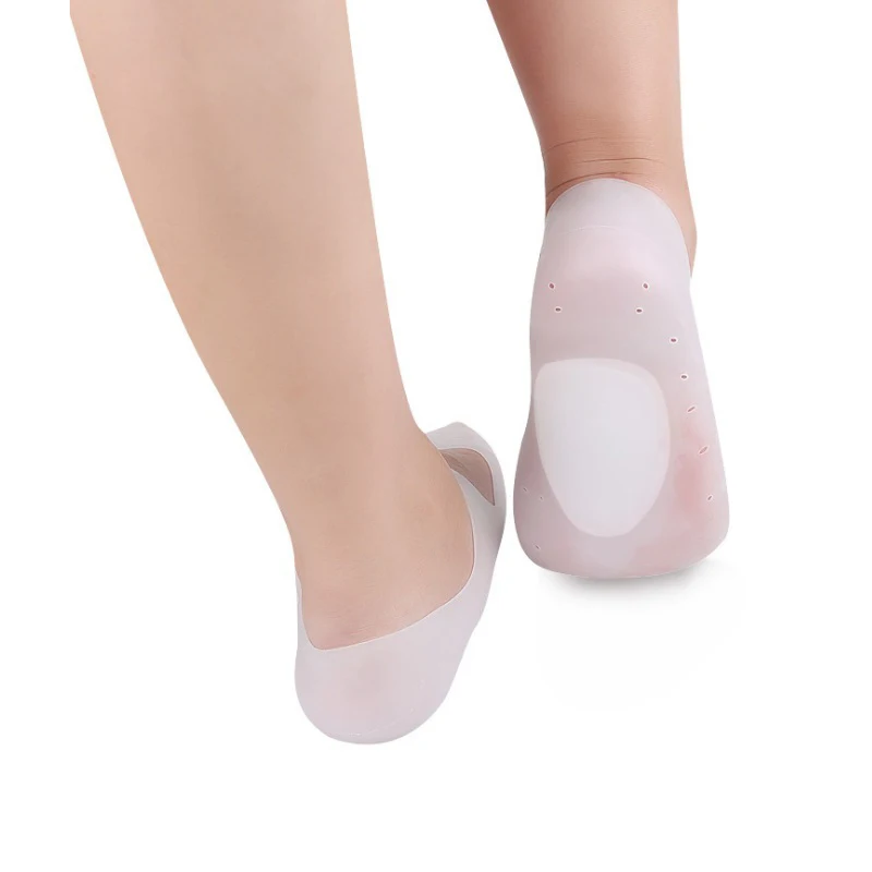silicone gel arch support socks foot heel anti cracking cover ankle socks air permeable beach