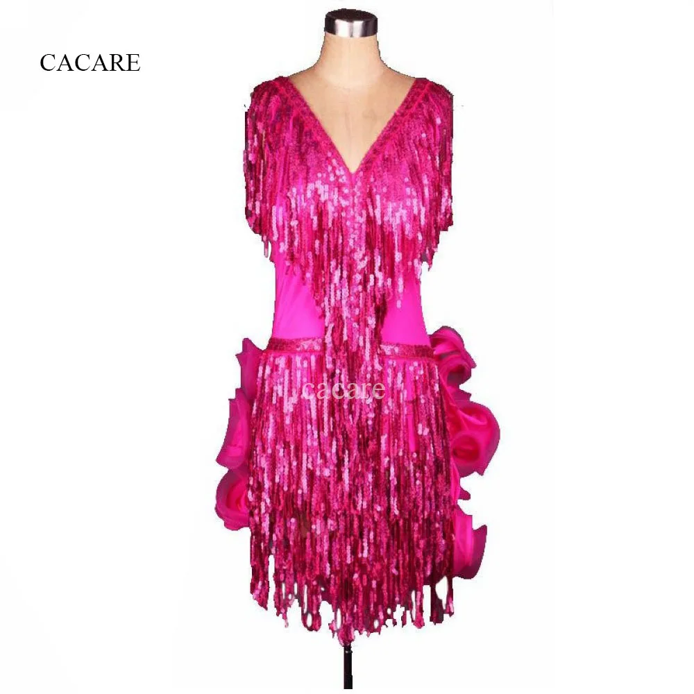 Sequins Latin Dance Dress Women Girls Latin Dance Competition Dresses Salsa Samba Costumes D0289 Fluffy Sheer Hem Sequins Latin Dance Dress Women Girls Latin Dance Competition Dresses Salsa Samba Costumes D0289 Fluffy Sheer Hem
