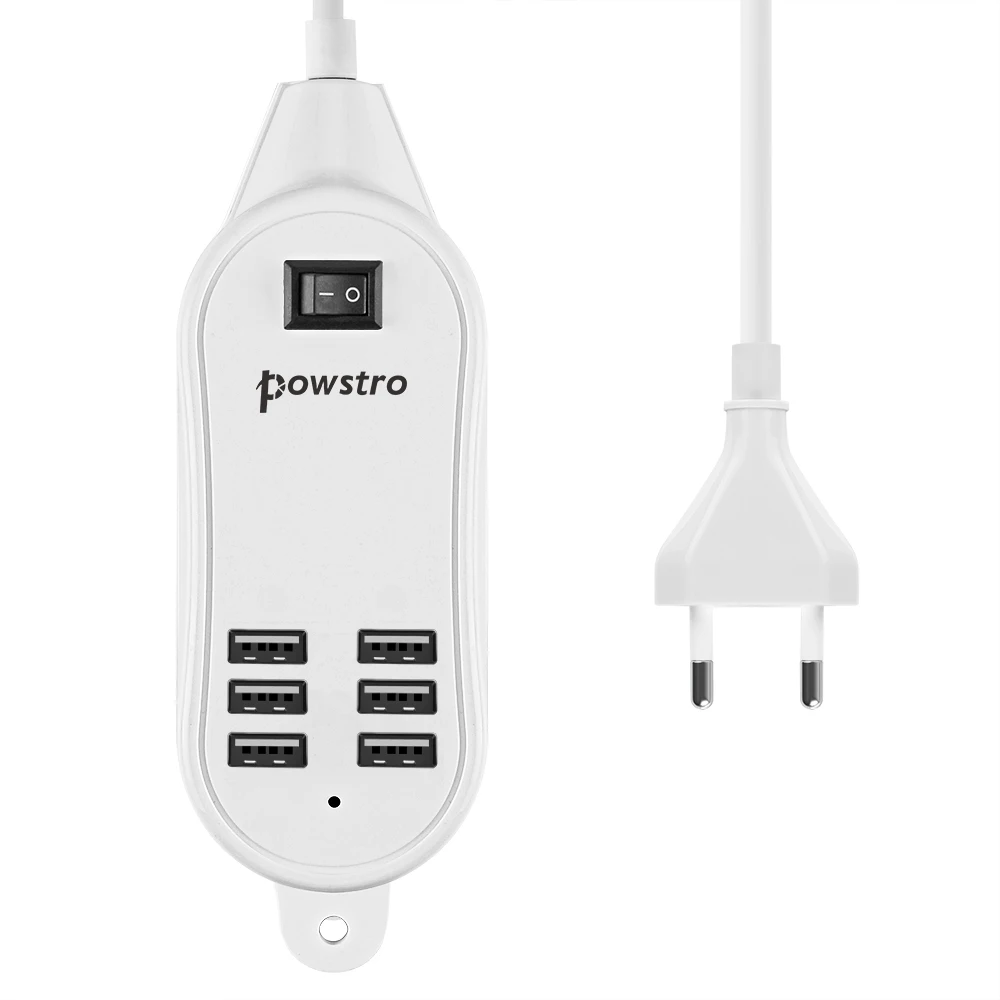 Powstro 6 usb портов телефон зарядное устройство концентратор 25 Вт 5A Настольный ЕС/США настенная розетка зарядка Расширение адаптер питания от сети для iPhone