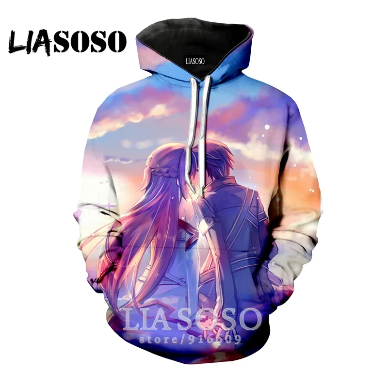 Толстовка с капюшоном Sword Art Online, уличная одежда с 3D принтом, Мужская одежда, женская мода, harajuku, толстовка, рубашка, зимняя, аниме, толстовки, E559 - Цвет: 5