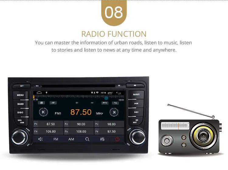 Cheap LJDA 2 Din Android 9.0 Car Radio For Audi A4 S4 RS4 2GB RAM Car Multimedia Headunit Stereo Auto Audio GPS DVD VIDEO IPS Screen 10