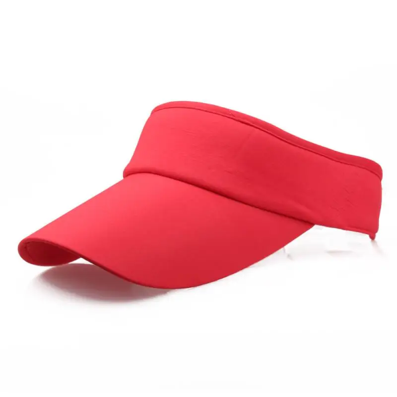 Snowshine4#5001 модная мужская и женская спортивная регулируемая повязка на голову Классическая однотонная солнцезащитная Кепка-козырек шапка высокого качества цветная - Цвет: Красный