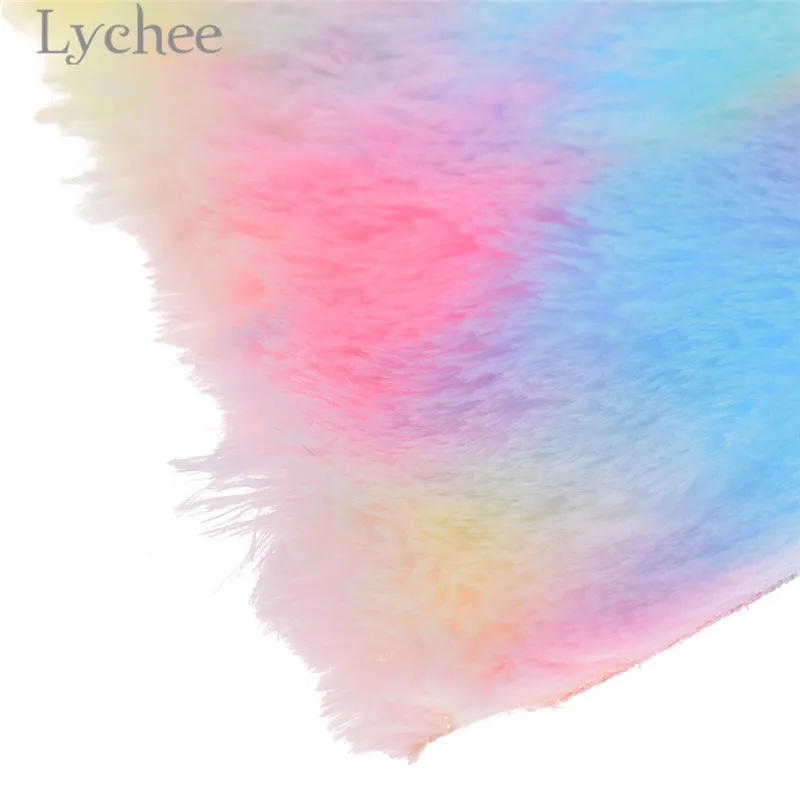 Lychee Life 21x29 см А4 Радужная меховая ткань высокого качества Флокированный мех Синтетическая Кожа DIY швейный материал для волос аксессуары