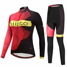 Women’s Long Sleeve Cycling Jersey & Padded Pants Set Reflective MTB Bike Bicycle Jersey & Compression Tight Suit XXS-5XL