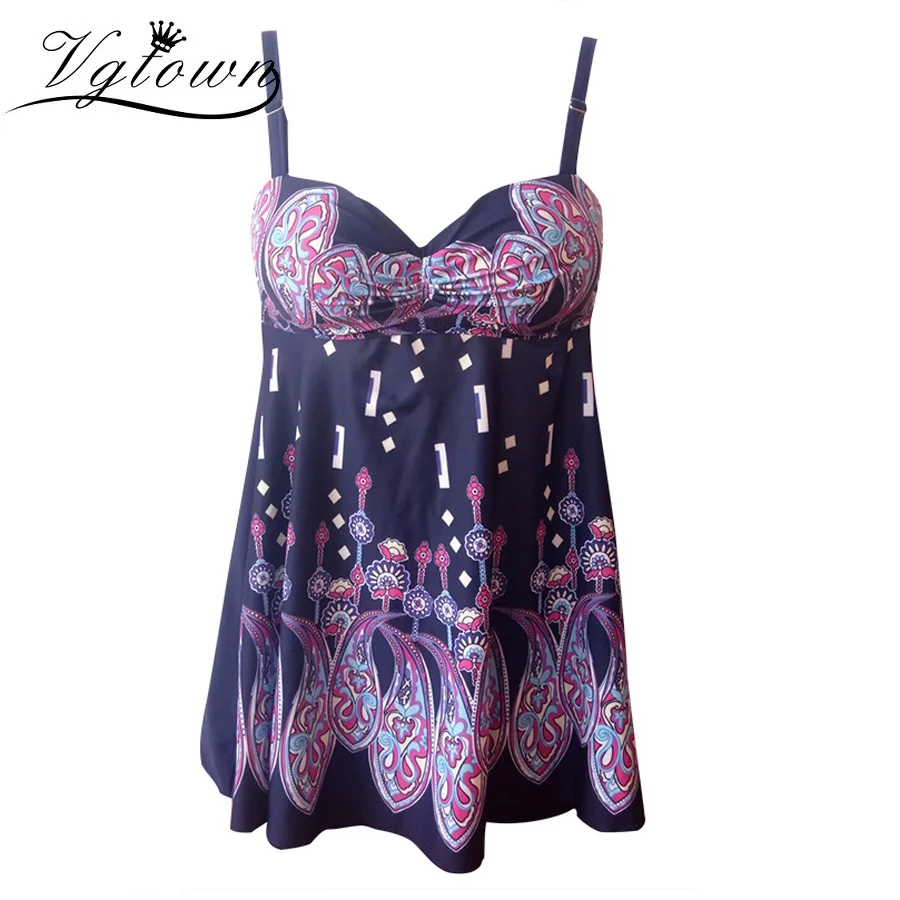 VGTOWN Plus Size Two Piece Swimsuit Tankini V neck Swimwear Women Pants