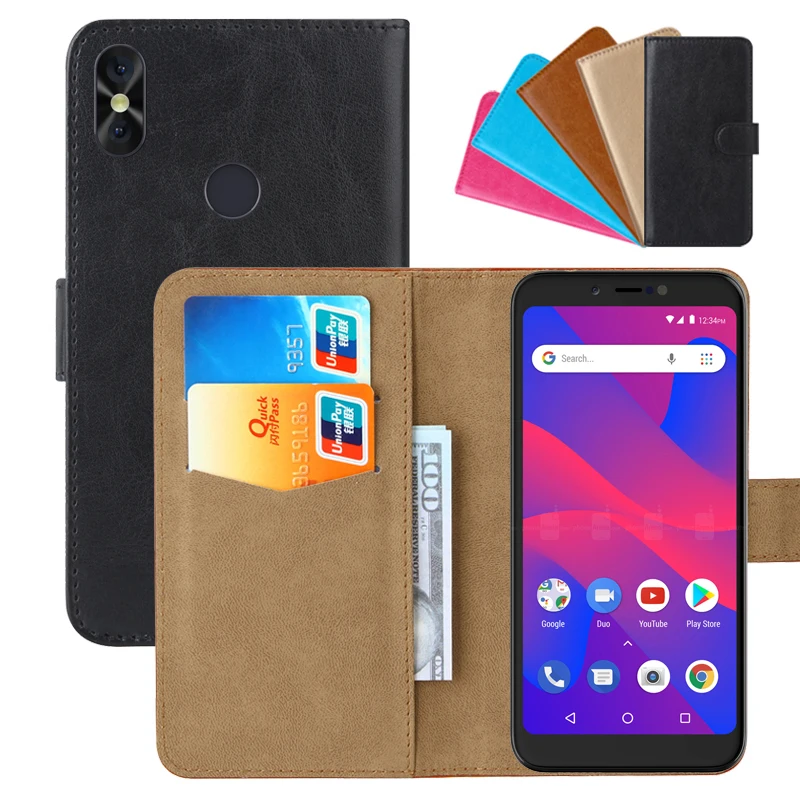 

Luxury Wallet Case For BLU Studio Mega 2018 PU Leather Retro Flip Cover Magnetic Fashion Cases Strap