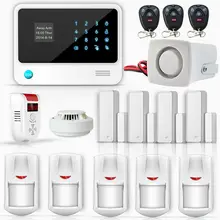 Teclado táctil 433 mhz G90B WIFI GSM GPRS sistema de Alarma con Detector De Gas Sensor de Humo de Incendios sin hilos Compatible WIFI Cámara IP APP