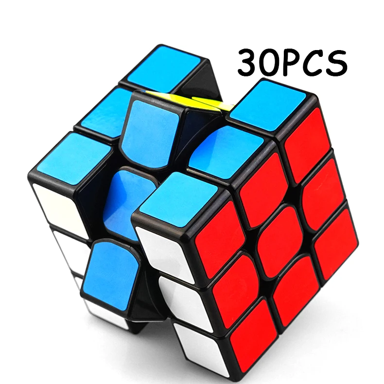 

30PCS YJ YongJun 3x3x3 Colorful sticker Professional Black Magic cube Speed Twist Puzzle Neo Cube Educational Toys For Children