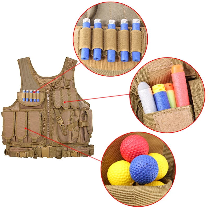 Molle 600D Водонепроницаемая оксфордская одежда многофункциональная мужская верхняя армейская Военная Тактическая Экипировка для защиты Nerf с карманами для хранения