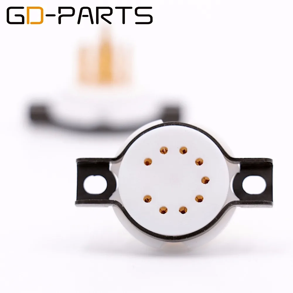 GD PARTS 2 шт. CMC PTFE 9 pin Ламповые панели для 6DJ8 12AX7 EL84 12AU7 ECC83 E88CC 7025 ECC82 12AT7 Винтаж