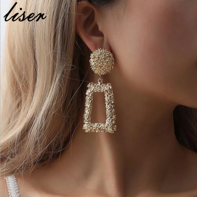 

Big Drop Earrings for Women Geometric Statement Earrings female 2019 Fashion Modern Jewelry hanging kolczyki oorbellen