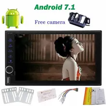 Android 7.1 Car NO DVD gps Player Stereo Radio Receiver with GPS Navigation steering wheel controls Car Audio with Backup Camera
