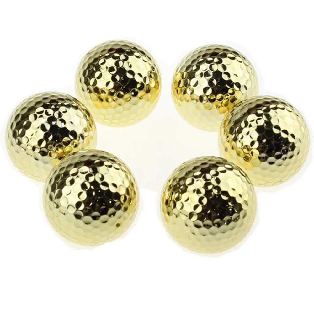CRESTGOLF 6 шт двухслойные золотые мячи для гольфа тренировочные мячи для гольфа двухкомпонентные мячи в подарок