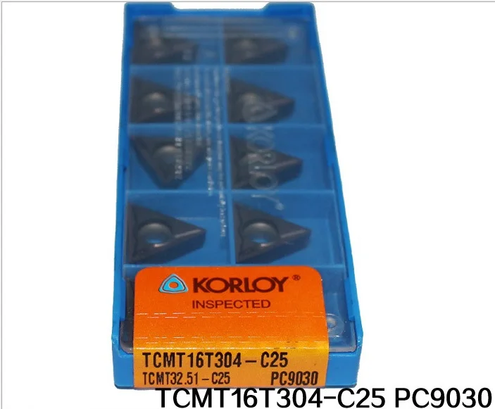 KORLOY carbide insert TCMT16T304 C25 PC9030 turning tools milling cutter PVD coated grades For