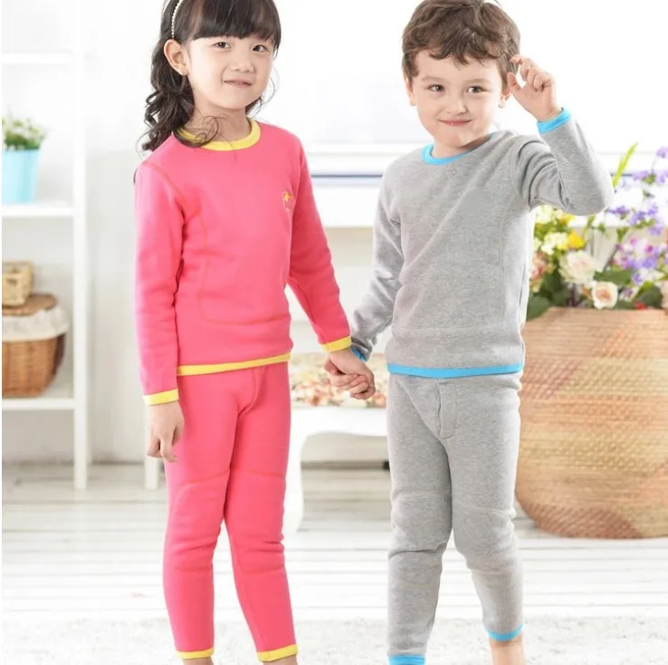 

Children Winter Clothes Sets Thermal Underwear Suits Very Thick Girls Boys Double Pile Thickening Baby Pajamas Kids Warm Clothes