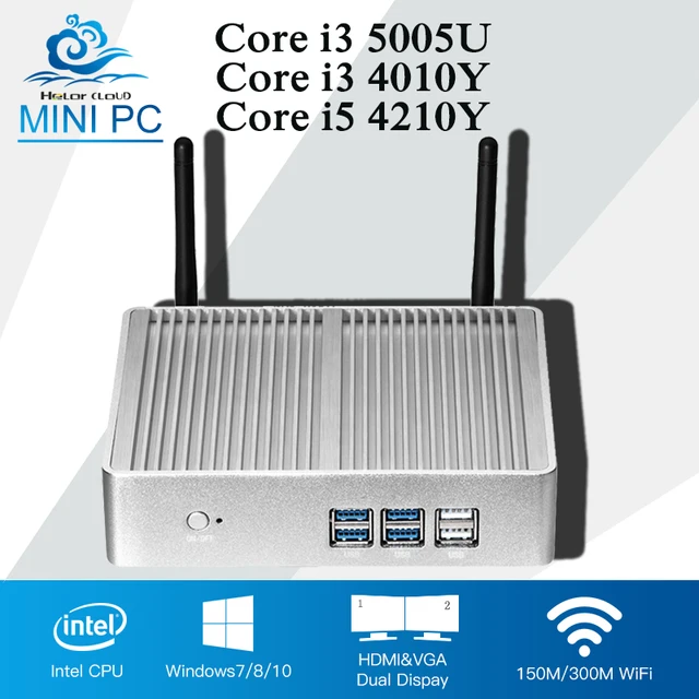 Core HTPC Ordinateur i3 5005U 4010U i5 Mini PC Ordinateur TV box 500G HDD Wifi 4 * USB3.0 Int&eacute;gr&eacute; graphique