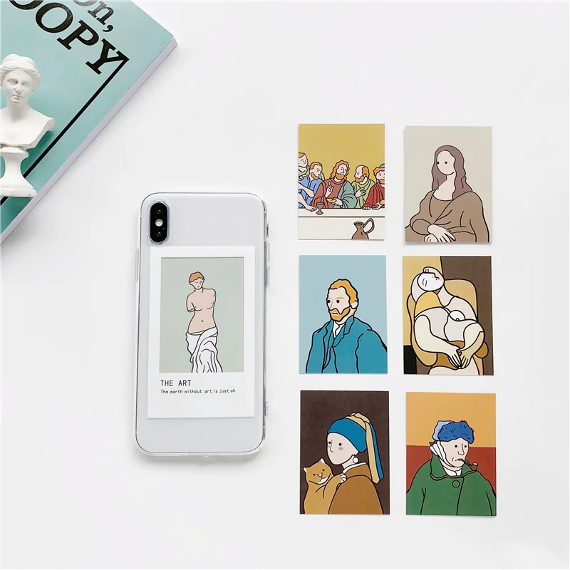 Oil painting card clear TPU phone Cases For iphone XS Max X XR XS for iphone 6 6s 7 8 plus Photo frame case back cover