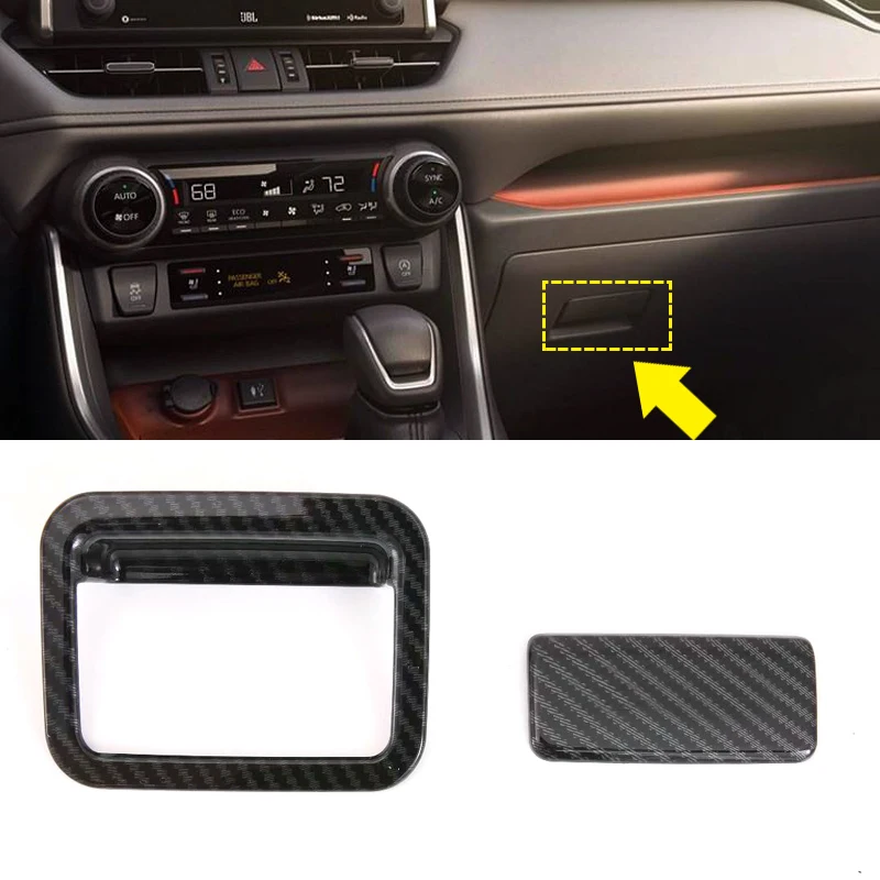 

For Toyota RAV4 XA50 2018 2019 Interior Storage Box Glove Handle Cover Trim Sticker Car Accessories