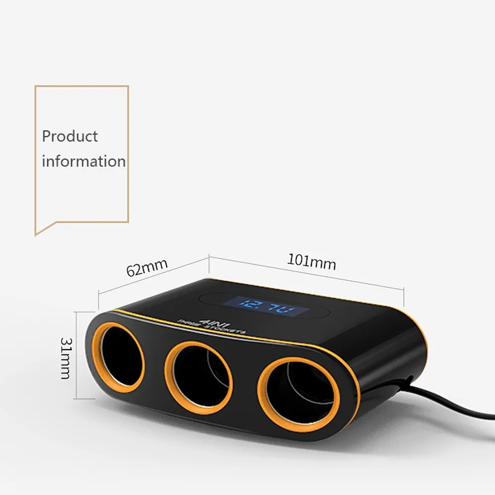 Kongyide 3 WAY мульти разъем автомобильное зарядное устройство прикуриватель сплиттер USB DC 12V 30V штепсельные кабели, адаптеры и розетки