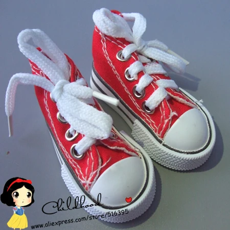 Разные цвета 7,5 см парусиновая обувь для BJD кукла Toy1/4 мини кукольные кроссовки обувь для 16 дюймов кукла Шэрон сапоги - Цвет: Red