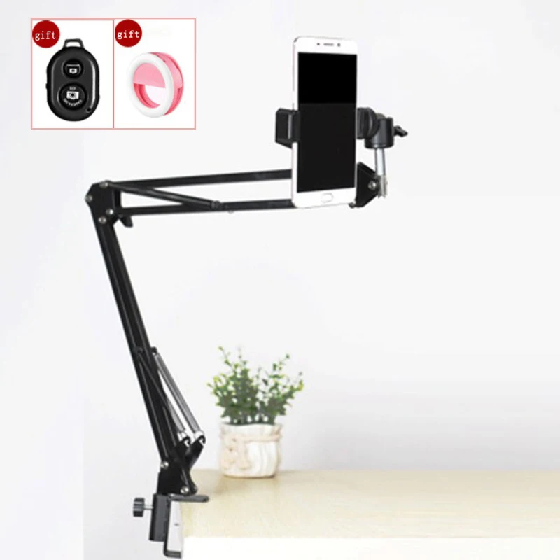  Photography Phone Clip Bracket+Suspension Arm Stand Clip Holder and Table Mounting Clamp Pop Kits f