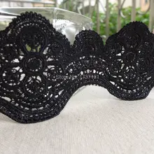 Ajuste de encaje negro Vintage de 5 yardas, encaje rococó Retro, diseño festoneado y Círculo, diseño de ropa o vestido