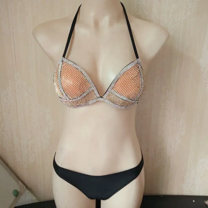 2018 Venus Vacation crystal Bikini  brand Swimsuit  diamond biquini Bandage Push Up SwimWear diamond bling stones Bathing Suit
