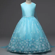 AmzBarley/платье принцессы Эльзы для девочек; сетчатый вуаль; вечерние костюмы на Хэллоуин; детское бальное платье; платье-пачка Снежной Королевы; одежда