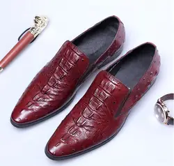2018 весна-осень мужчины новый бизнес туфли Британские кожаные мужские кожаные без шнуровки пряжка мужской с острым носком свадебные туфли