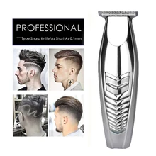 Электрическая машинка для стрижки волос с Т-образным лезвием, перезаряжаемый триммер для волос с тремя размерами, направляющая расческа, шнур для укладки и беспроводное использование