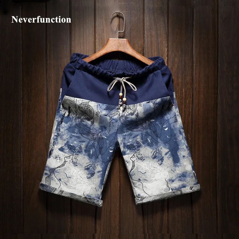 Шорты мужские с цветочным принтом Гавайские пляжные Модные бермуды в стиле