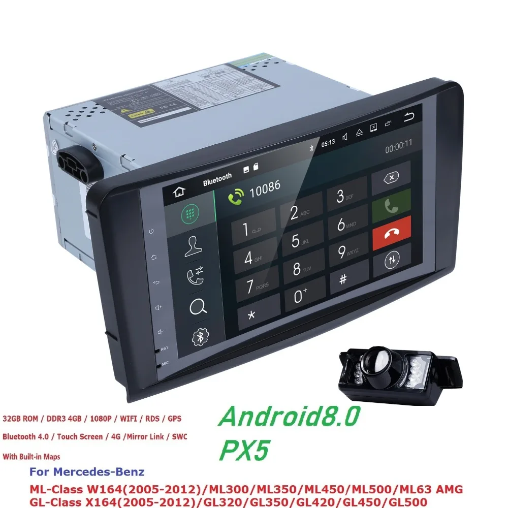 Sale Hizpo AutoRadio 2 din Android 8.0 For Mercedes ML W164 GL X164 Multimedia Class ML350 ML500 GL320 Stereo Qcta Core USB Wifi 4GB 3