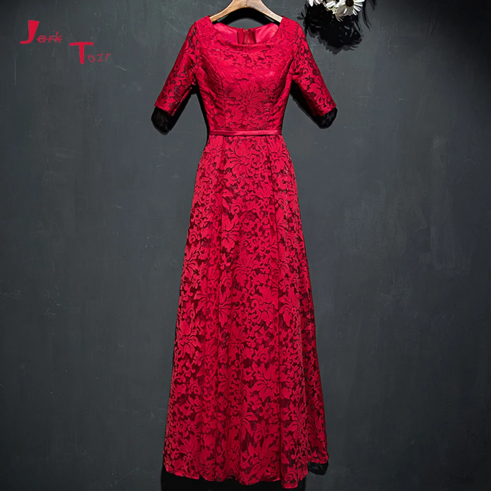 

Jark Tozr Custom Made Half Sleeve Red Lace Formal Prom Dresses Aliexpress Login Vestido Formatura