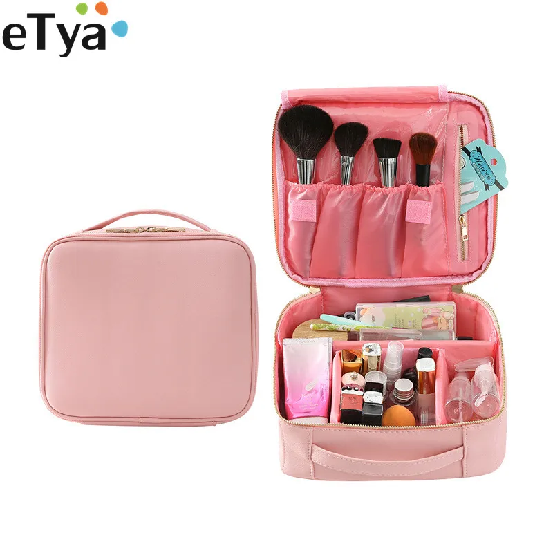 eTya Professional Women Cosmetic Box Big Capacity Tote Makeup Bag Case