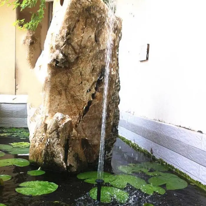 Горячая солнечная панель питания водяной насос бассейн Пруд аквариум с изображением пейзажа с фонтаном Полив сада