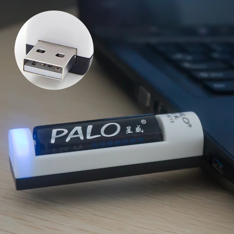 Зарядное устройство PALO новинка портативное зарядное USB Ni MH AA AAA C824W функция