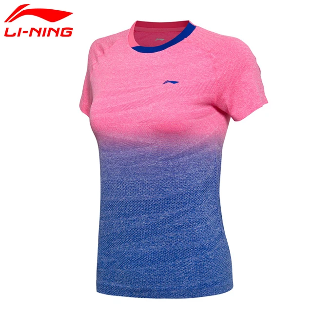 Li Ning Original Women AT DRY Badminton Shirts Breathable Light T-Shirts Competition Top Comfort LiNing Sports Tee AAYM138