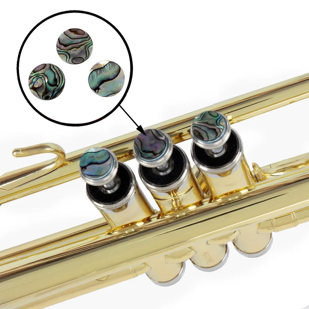 3pcs Trumpet Valve Finger Keys Buttons Trumpet Button Inlays White Shell Trumpet Parts