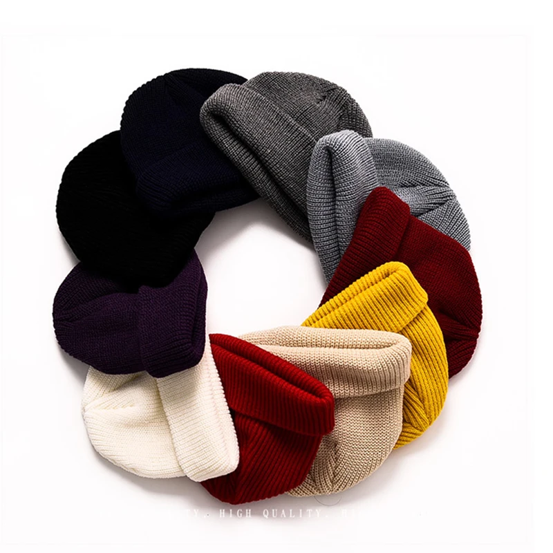 Новая однотонная Повседневная вязаная шапка Skullies &amp Beanies на зиму и весну модная