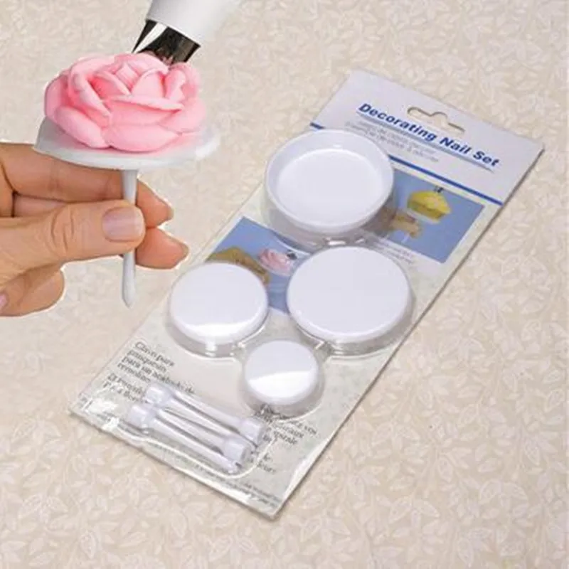 4pcs Lot Cake Cream Decorating Tools Plastic Cake Nail Stands Sets