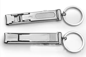 

200PCS/lot Popular Foldable Nail Cutter Stainless Steel Clipper Ultra-thin Manicure Trimming Keyring Manicure Tool