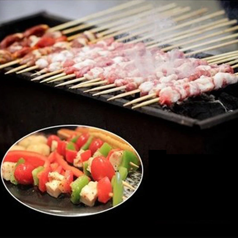90pcs/bag Bamboo Skewers Durable BBQ Skewers Barbeque Kebab Sticks Food