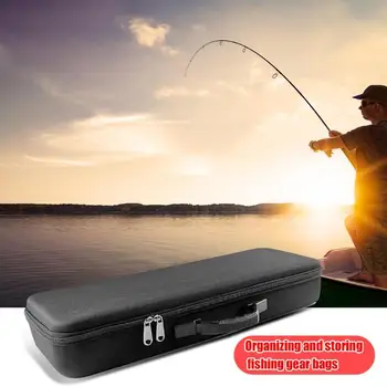 

600D Nylon Fishing Gear bags Shockproof Hard Shell Fishing Rod Bag Fishing Storage Bag Fishing Lures Box Spoon Hooks Baits Case