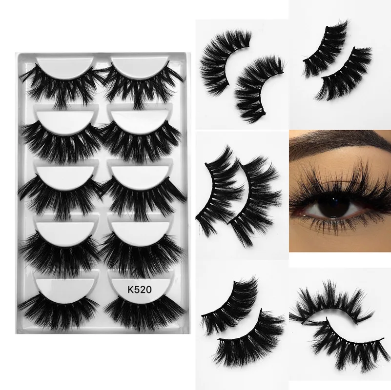 

5 Pairs Makeup Mink False Eyelash Handmade Long Natural Eye Lashes Encryption Thickening Make Up Beauty Extension Tool