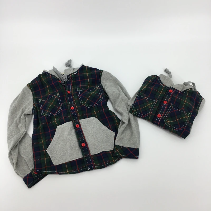 

Baby boy clothes children shirt otton plaid shirts baby girl clothes full sleeved hooded shirts child clothing fashion boy