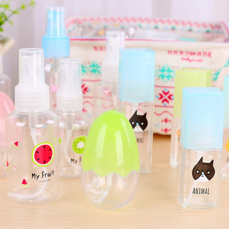 

30ml 35ml 45ml 50ml 60ml 100ml Travel Transparent Cute Plastic Perfume Atomizer Mini Empty Spray Refillable Bottle Random Color