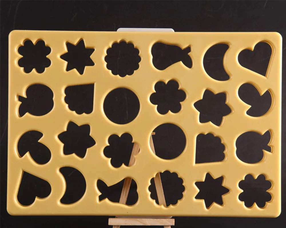 24 Holes Christmas Biscuit Cookie Cutters Plastic Cookie Cutting Sheet Baking Pastry Tools 3D Cookie Stamps Biscuit Molds