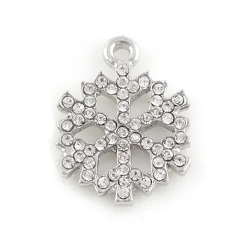 

20PCS Crystal White Snowflake Necklace Charms Pendant DIY Women Bracelet Dangle Accessories